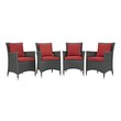 Dining Room Sets Modway Furniture Sojourn Canvas Red EEI-2243-CHC-RED-SET 889654139379 Bar and Dining Red Burgundy ruby Set of 2 Set of 3 Set of 4 Set Dining Canvas Red Red 