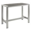 wooden bar table and chairs Modway Furniture Bar and Dining Bar Tables Silver Gray