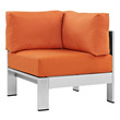 outdoor lounge corner sofa Modway Furniture Sofa Sectionals Silver Orange