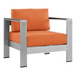 cheap modern accent chairs Modway Furniture Sofa Sectionals Silver Orange