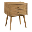 oak bedside drawers Modway Furniture Case Goods Night Stands Natural Natural