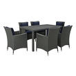 tall bistro table and chairs indoor Modway Furniture Bar and Dining Canvas Navy