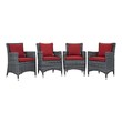 Dining Room Sets Modway Furniture Summon Canvas Red EEI-2314-GRY-RED-SET 889654004899 Bar and Dining Red Burgundy ruby Set of 2 Set of 3 Set of 4 Set Dining Canvas Red Red 