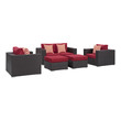 sectional couch with fold out bed Modway Furniture Sofa Sectionals Espresso Red