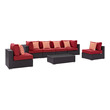 outdoor patio conversation sets Modway Furniture Sofa Sectionals Espresso Red