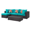 reclining garden corner sofa Modway Furniture Sofa Sectionals Espresso Turquoise