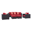 outdoor patio dining set for 4 Modway Furniture Sofa Sectionals Espresso Red