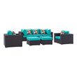 red outdoor sectional set Modway Furniture Sofa Sectionals Espresso Turquoise