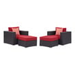 cheap l shape couches Modway Furniture Sofa Sectionals Espresso Red