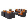 sectional couch l shape Modway Furniture Sofa Sectionals Espresso Orange
