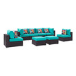 metal outdoor sectional couch Modway Furniture Sofa Sectionals Espresso Turquoise