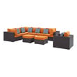 outdoor l shaped couch small Modway Furniture Sofa Sectionals Espresso Orange