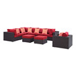 corner outdoor patio Modway Furniture Sofa Sectionals Espresso Red