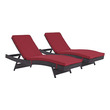set of two outdoor lounge chairs Modway Furniture Daybeds and Lounges Outdoor Lounge and Lounge Sets Espresso Red