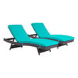 6 piece outdoor lounge set Modway Furniture Daybeds and Lounges Espresso Turquoise