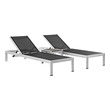 patio chaise lounge covers Modway Furniture Daybeds and Lounges Silver Black