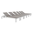outdoor tables & chairs Modway Furniture Daybeds and Lounges Silver Gray
