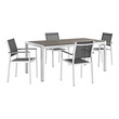 high top kitchen tables Modway Furniture Dining Sets Silver Black