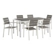 walnut side chair Modway Furniture Dining Sets Silver Gray