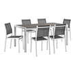 front porch seating Modway Furniture Dining Sets Silver Black