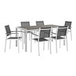 teak dining table set Modway Furniture Dining Sets Silver Black