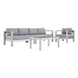 patio chaise sofa Modway Furniture Sofa Sectionals Silver Gray