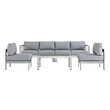 furniture set Modway Furniture Sofa Sectionals Silver Gray