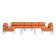 mesh chaise Modway Furniture Sofa Sectionals Silver Orange
