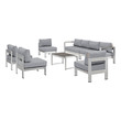 balcony l shaped couch Modway Furniture Sofa Sectionals Silver Gray