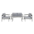 outdoor aluminum patio set Modway Furniture Sofa Sectionals Silver Gray