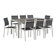 outdoor high bar table Modway Furniture Dining Sets Silver Black