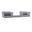 Modway Furniture Outdoor Lounge and Lounge Sets, Gray,GreyWhite,snow, 