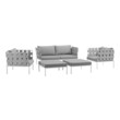 outdoor couch cover l shape Modway Furniture Sofa Sectionals White Gray