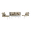 4 piece outdoor sofa set Modway Furniture Sofa Sectionals White Beige