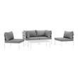 mesh patio furniture Modway Furniture Sofa Sectionals White Gray