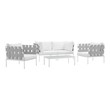 3 piece porch furniture Modway Furniture Sofa Sectionals White White