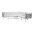 backyard furniture set Modway Furniture Sofa Sectionals White White