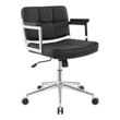 Office Chairs Modway Furniture Portray Black EEI-2686-BLK 889654102342 Office Chairs Blackebony Chrome Metal Steel Stainless S Black Metal Aluminum Chrome St 