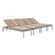 outdoor lounge l shape Modway Furniture Daybeds and Lounges Silver Mocha
