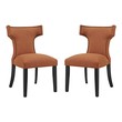 upholstered dining chairs black Modway Furniture Dining Chairs Orange