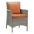 linen parsons chairs Modway Furniture Bar and Dining Light Gray Orange