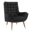 velvet navy accent chair Modway Furniture Lounge Chairs and Chaises Black