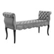 accent chair with footstool Modway Furniture Benches and Stools Ottomans and Benches Light Gray