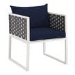 dark wood dining table and chairs Modway Furniture Bar and Dining Dining Room Chairs White Navy