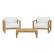 Outdoor Beds Modway Furniture Upland Natural White EEI-3114-NAT-WHI-SET 889654134015 Sofa Sectionals White snow Natural White Natural WHITE Teak Chaise 