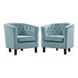 navy blue accent chair with ottoman Modway Furniture Sofas and Armchairs Sea Blue