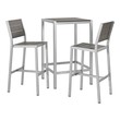 outdoor bar table metal Modway Furniture Bar and Dining Silver Gray