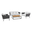 leather sleeper sofa with chaise Modway Furniture Sofa Sectionals Gray White