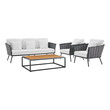 brown chaise couch Modway Furniture Sofa Sectionals Gray White