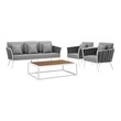 modern white sectional Modway Furniture Sofa Sectionals White Gray